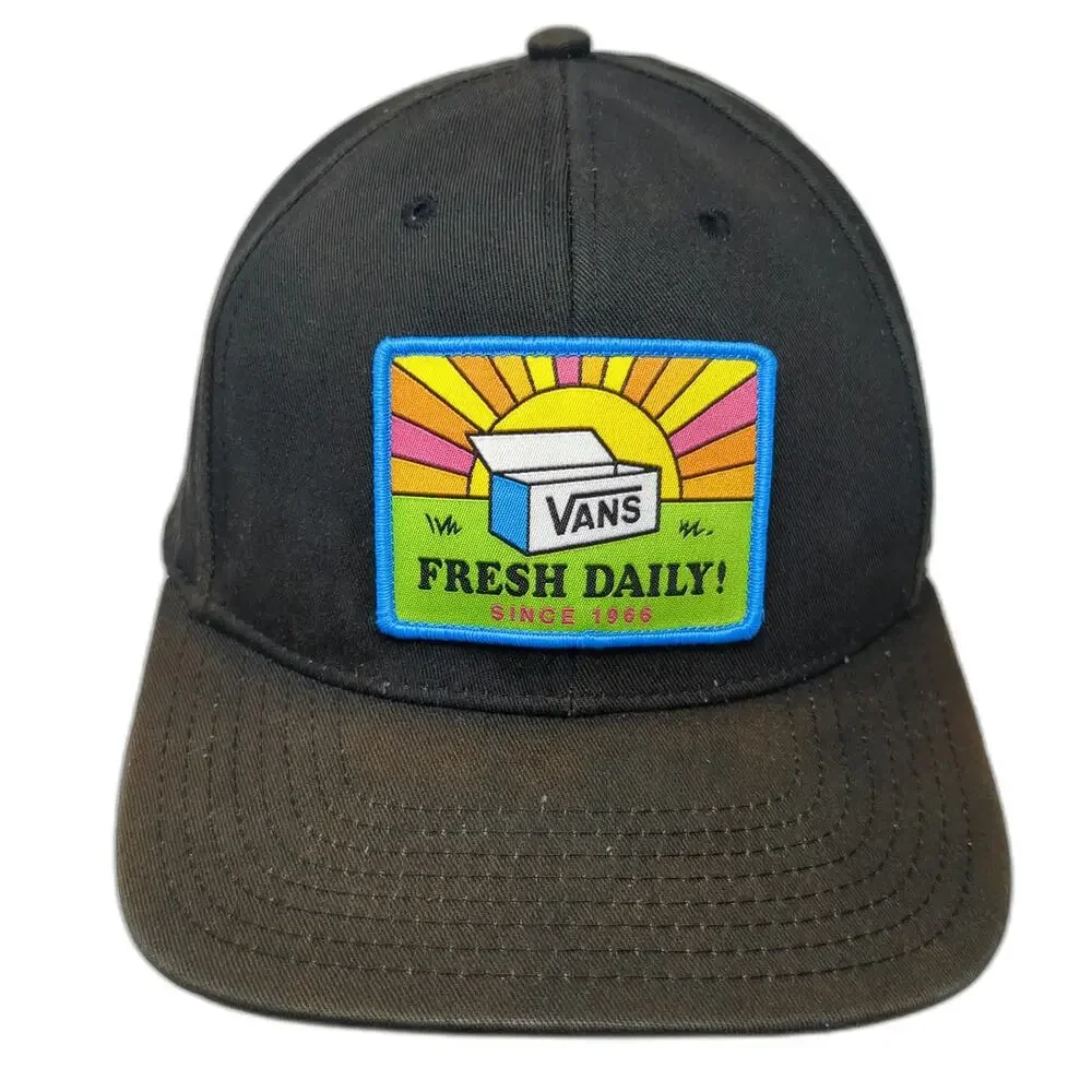 Vans Snapback Black One Size Fresh Daily Patch Green Underbrim Baseball Hat